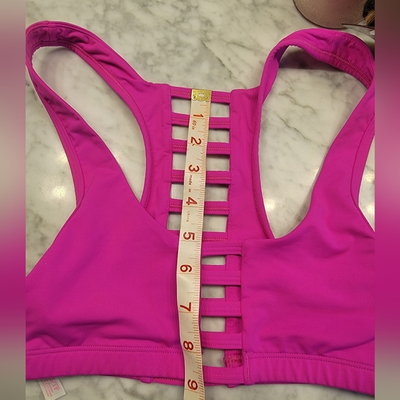 NWOT PINK VICTORIA'S SECRET SPORTS BRA WITH NO PADDING Sz XS NEON PINK - Picture 10 of 13